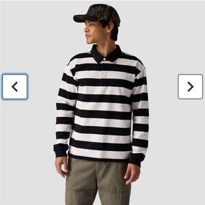 Men's Striped Black and White Casual Button Down Shirt